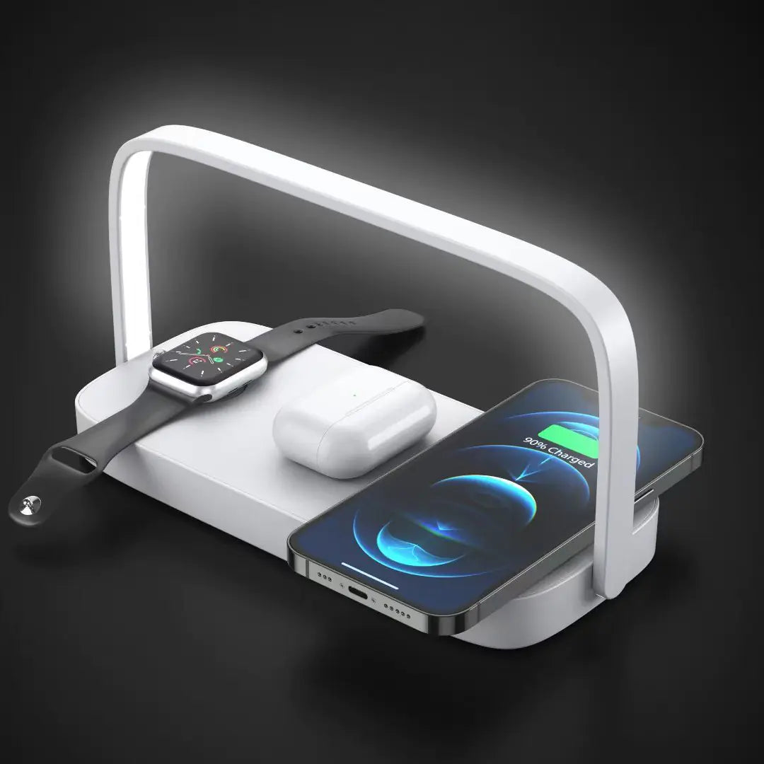 Multi-Function Qi Wireless Charger Stand with LED Lamp