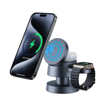 3-in-1 Magnetic Wireless Charger Night Lamp
