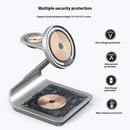 3-in-1 MagSafe Metal Magnetic Wireless Charger