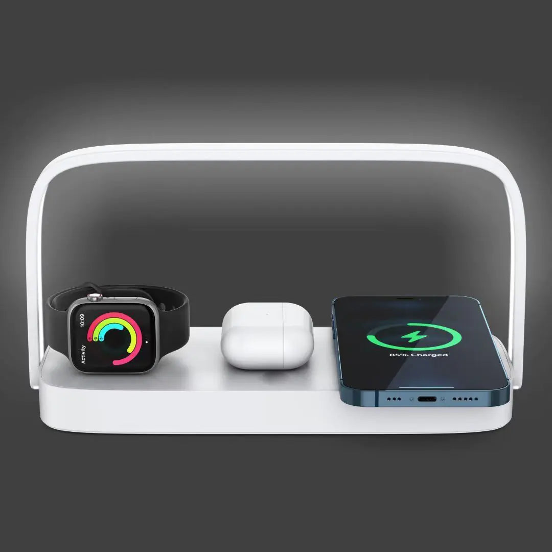 Multi-Function Qi Wireless Charger Stand with LED Lamp