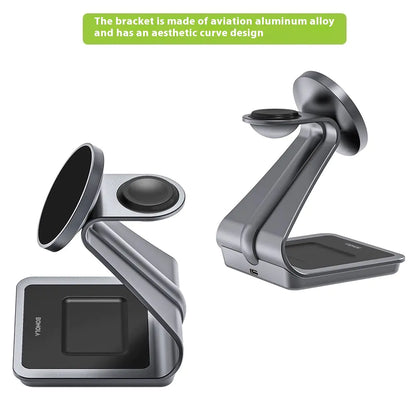 3-in-1 MagSafe Metal Magnetic Wireless Charger